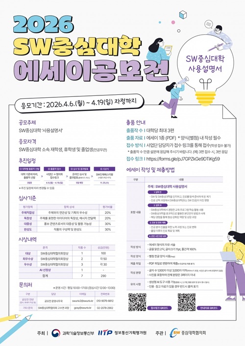 2026 SW중심대학 에세이 공모전